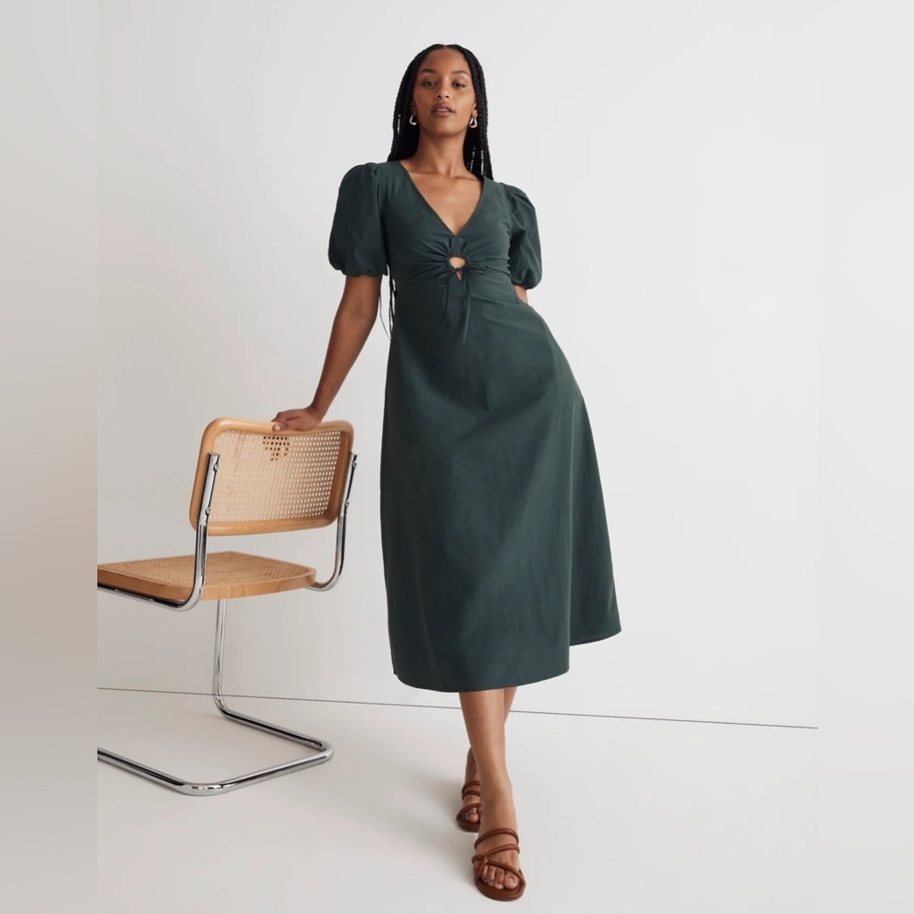Elegant Dark Green Midi Dress